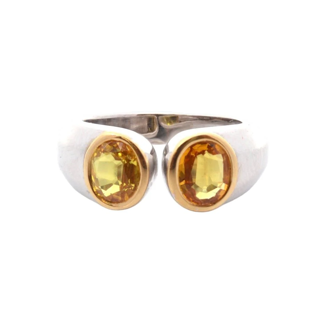 Bague Toi & Moi en or jaune et saphirs