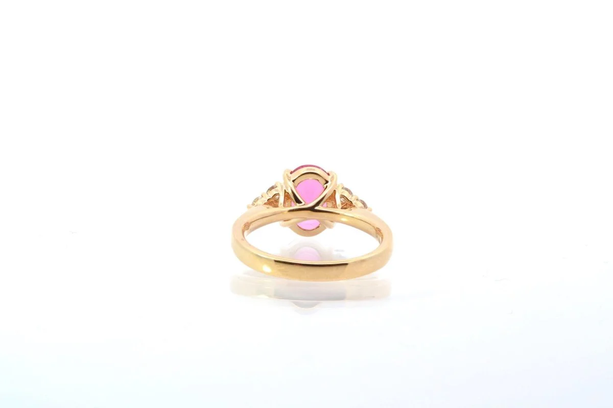 Bague tourmaline et diamants en or jaune - Image 6