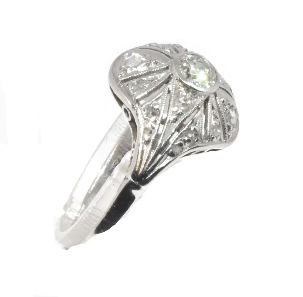 Bague dôme 1930 or gris - Image 6