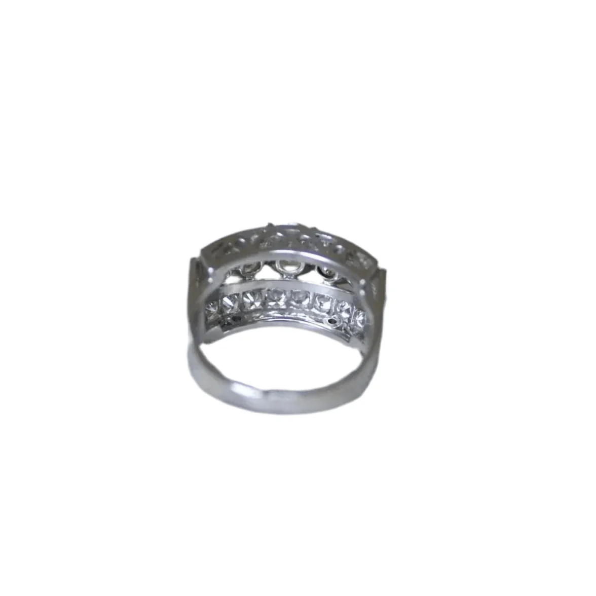 Bague Art Déco en or blanc, platine et diamants - Image 5