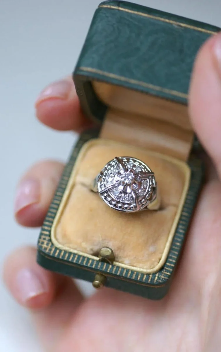 Bague Dôme Art Deco Diamants - Image 10
