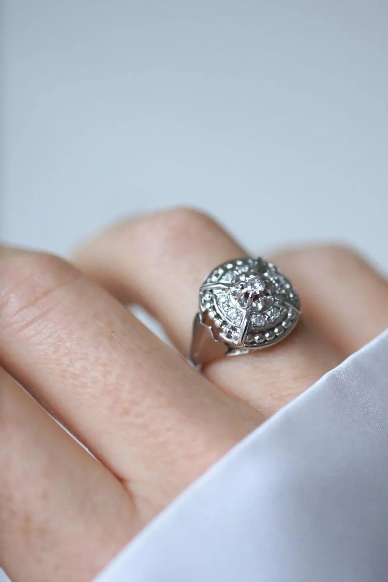 Bague Dôme Art Deco Diamants - Image 4