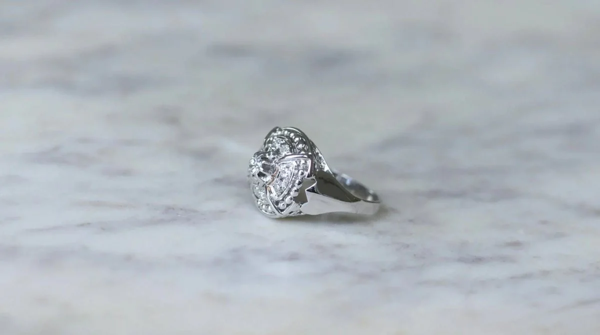 Bague Dôme Art Deco Diamants - Image 5