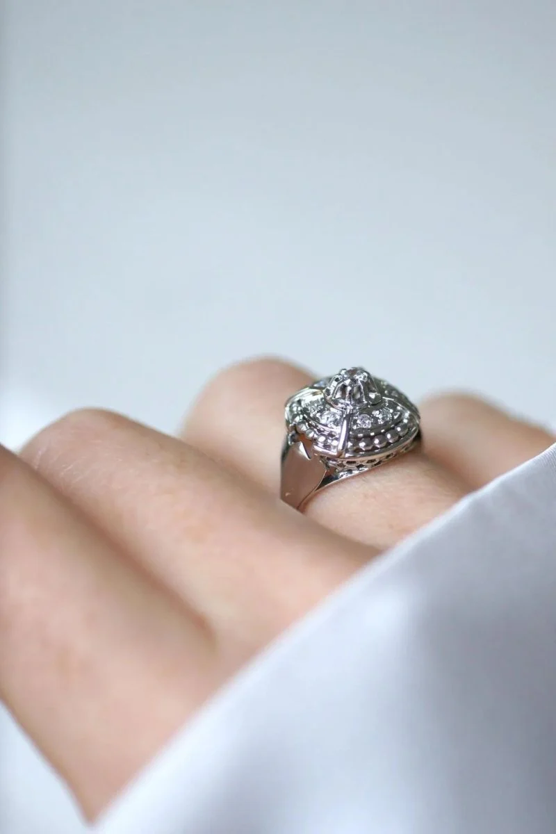 Bague Dôme Art Deco Diamants - Image 6