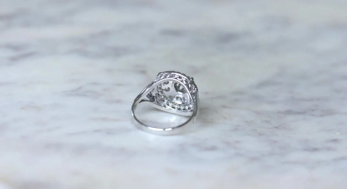 Bague Dôme Art Deco Diamants - Image 9