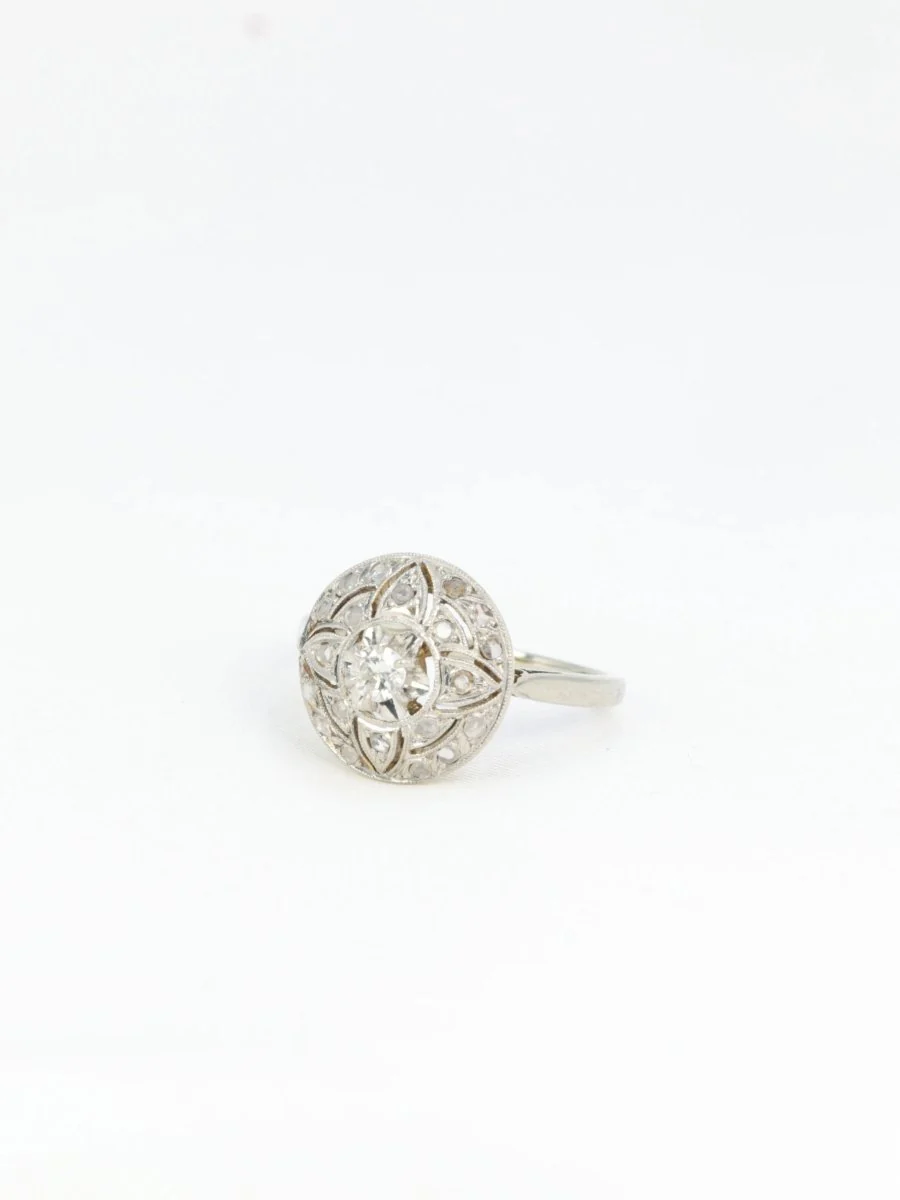Bague dôme Belle Epoque en or et diamants - Image 7