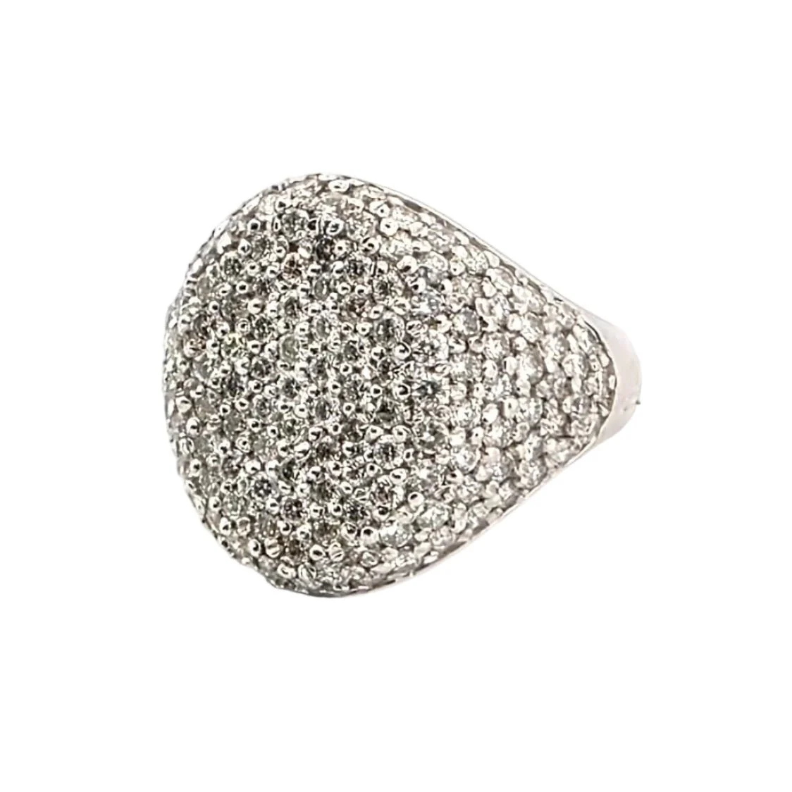 Bague Dôme en or blanc et diamants - Image 3