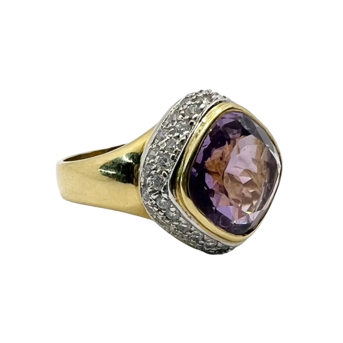 Bague Dôme en or blanc, or jaune et diamants - Image 6