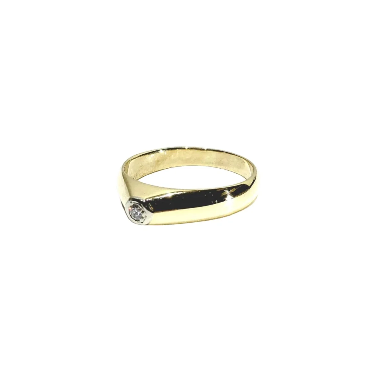 Bague Dôme en or jaune 18 carats et diamant - Image 3