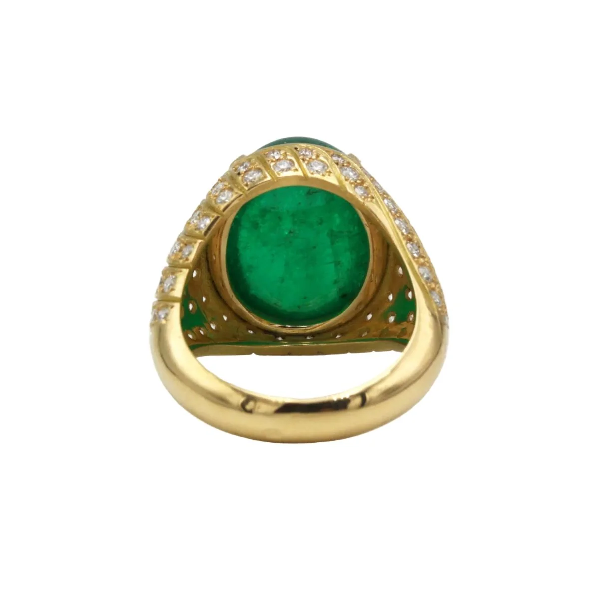 Bague Dôme en or jaune, émeraude et diamants - Image 5
