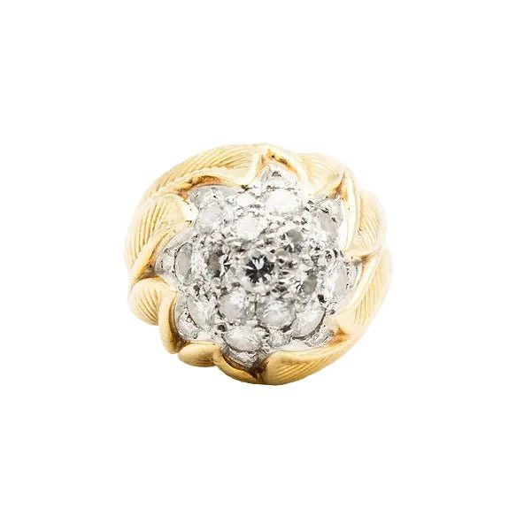 Bague Dôme en or jaune et diamants - Image 3