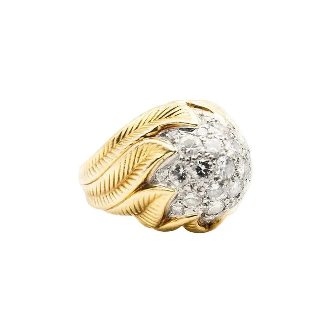 Bague Dôme en or jaune et diamants - Image 4