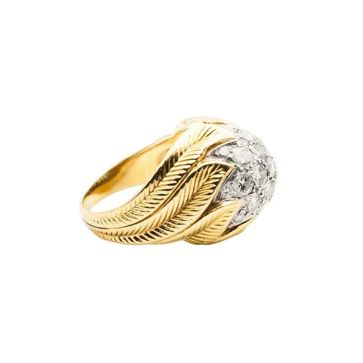 Bague Dôme en or jaune et diamants - Image 5