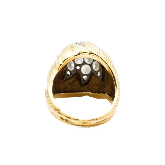 Bague Dôme en or jaune et diamants - Image 6