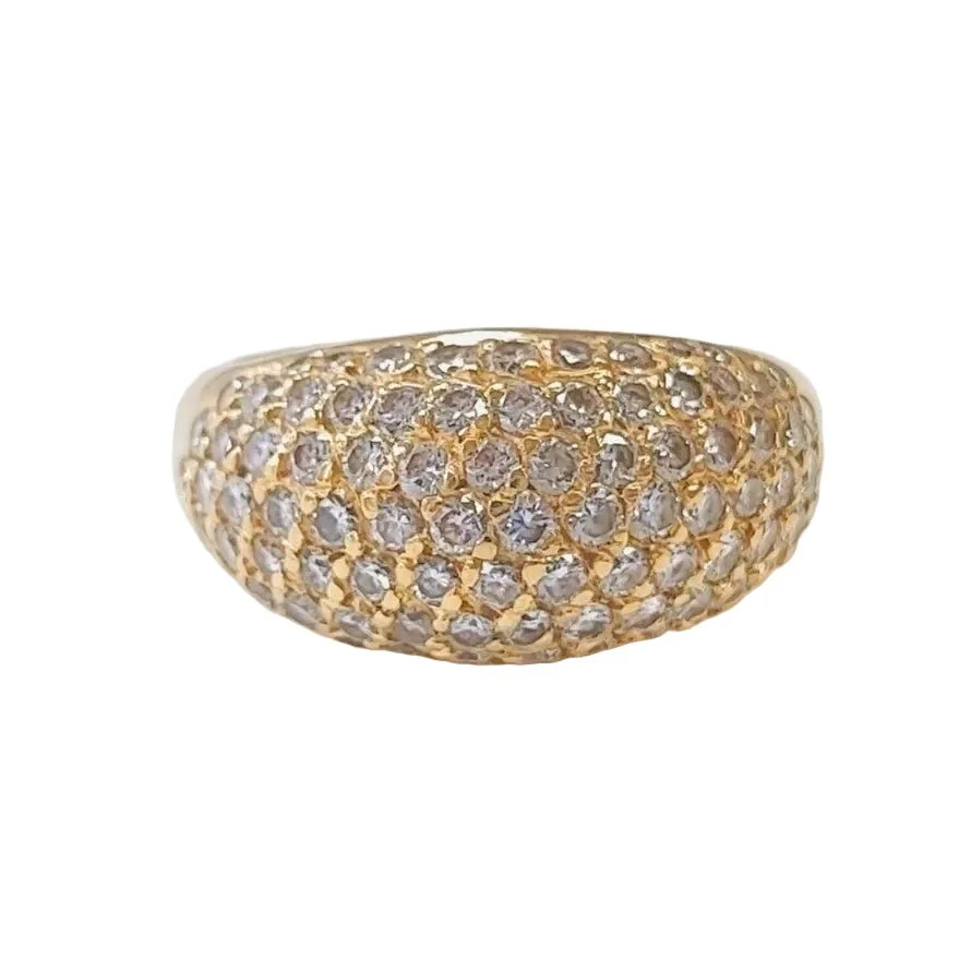 Bague Dôme en or jaune et diamants