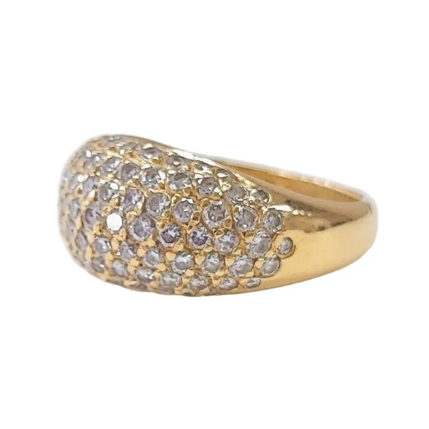 Bague Dôme en or jaune et diamants - Image 3