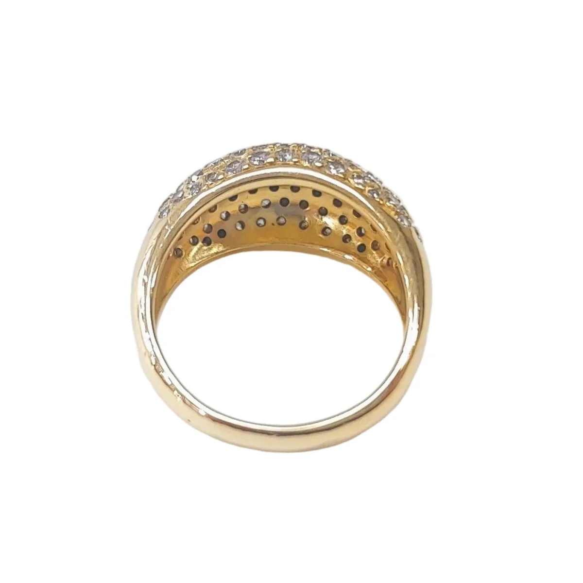 Bague Dôme en or jaune et diamants - Image 4