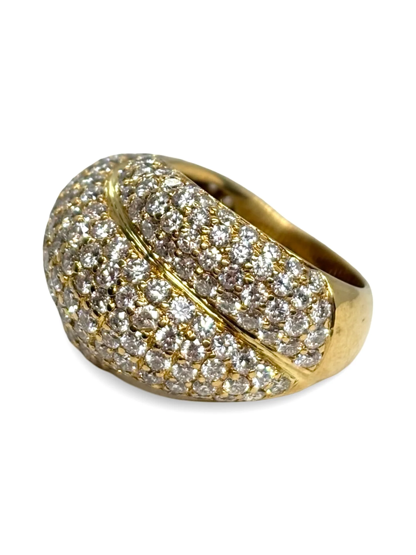 Bague Dôme en or jaune et diamants - Image 3