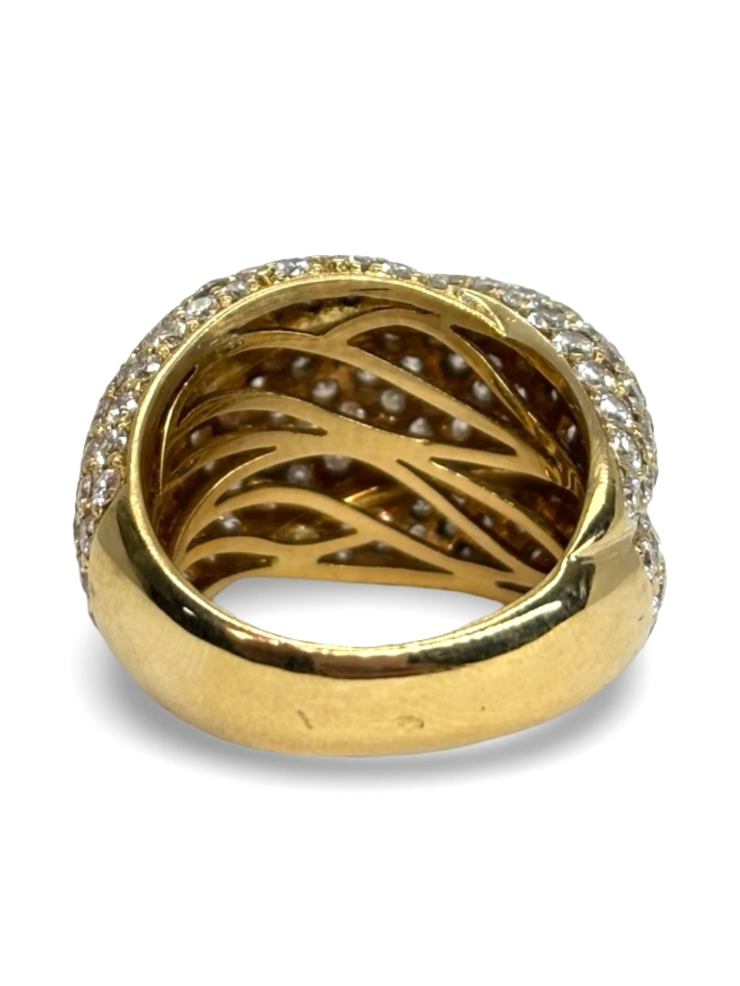 Bague Dôme en or jaune et diamants - Image 4