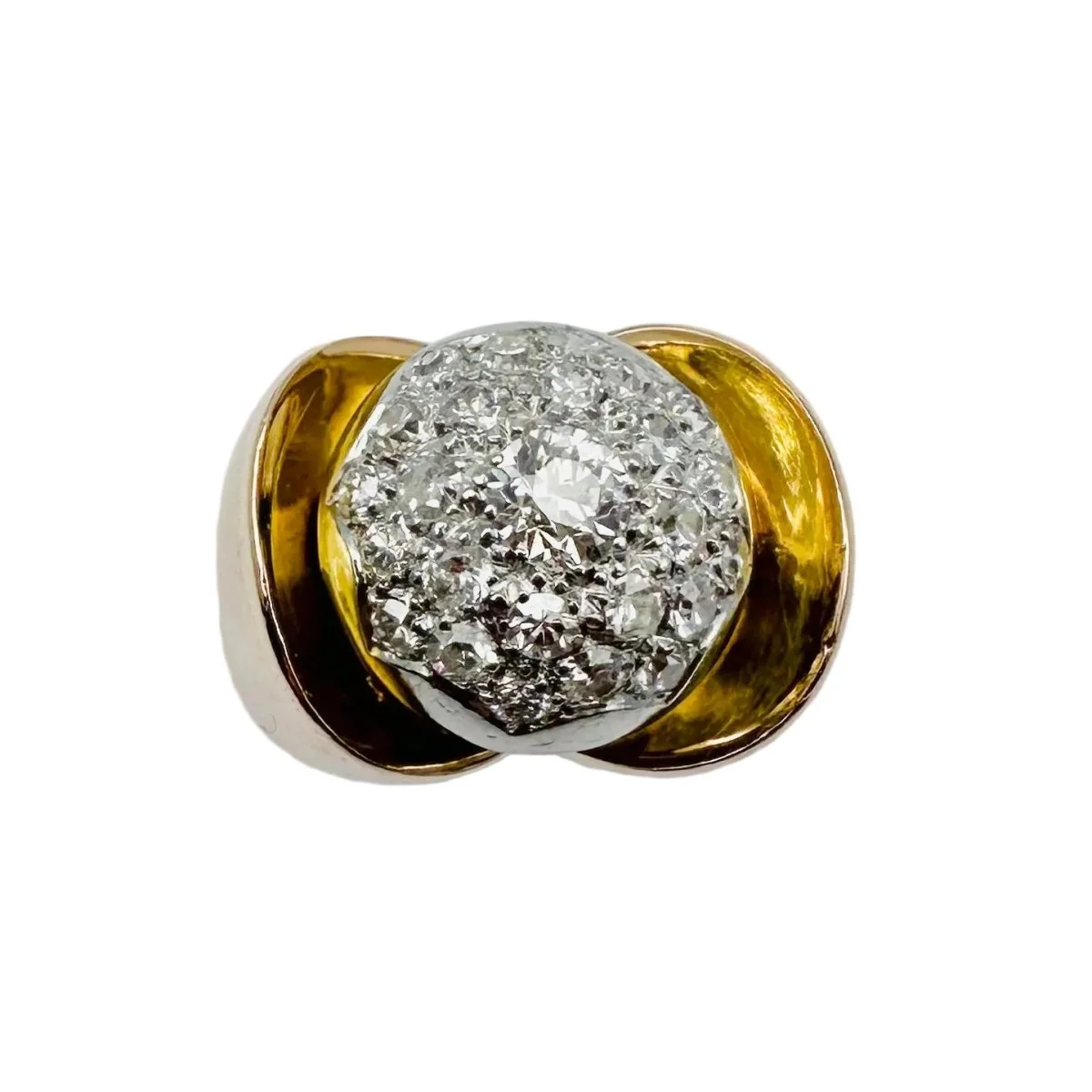 Bague Dôme en or jaune et diamants