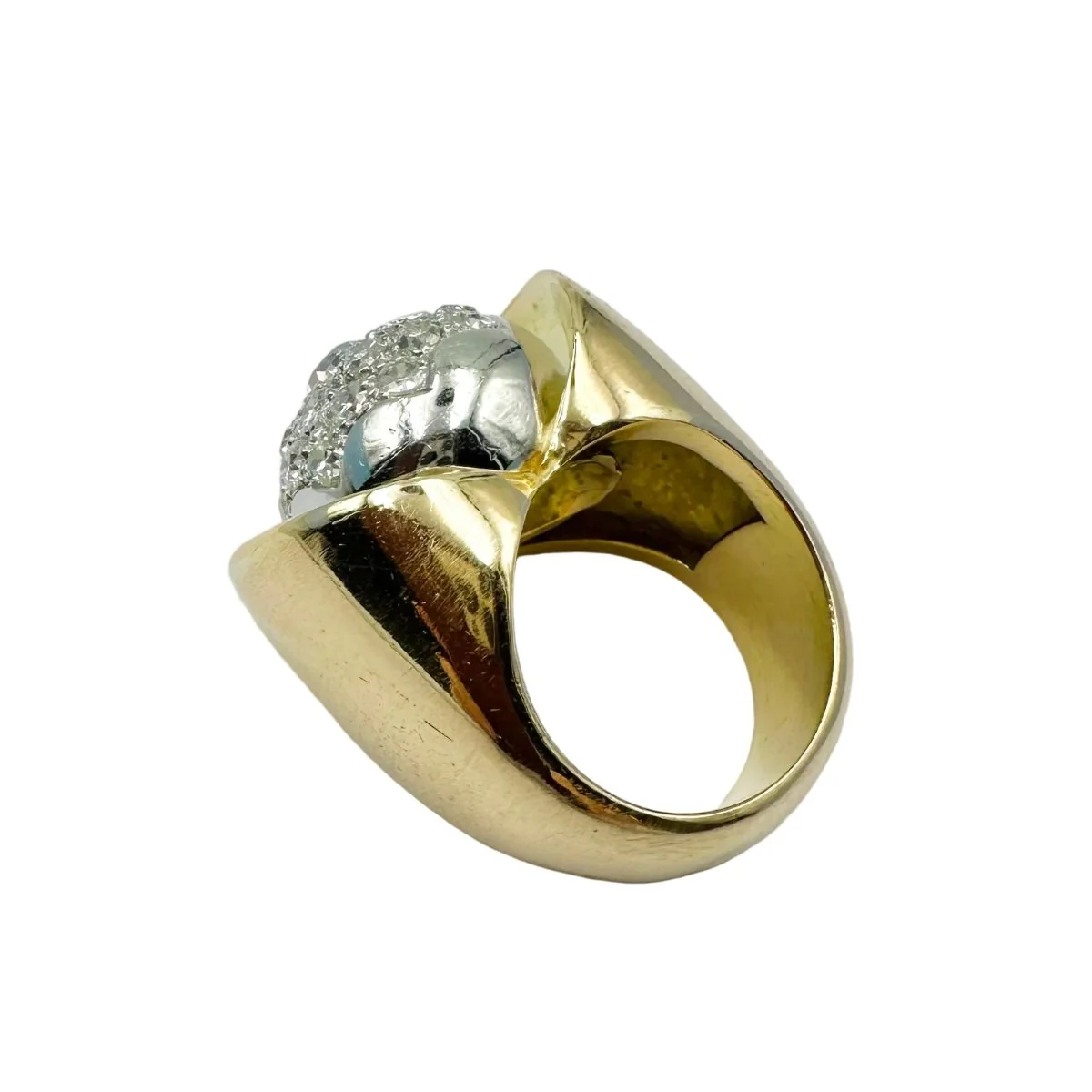 Bague Dôme en or jaune et diamants - Image 4