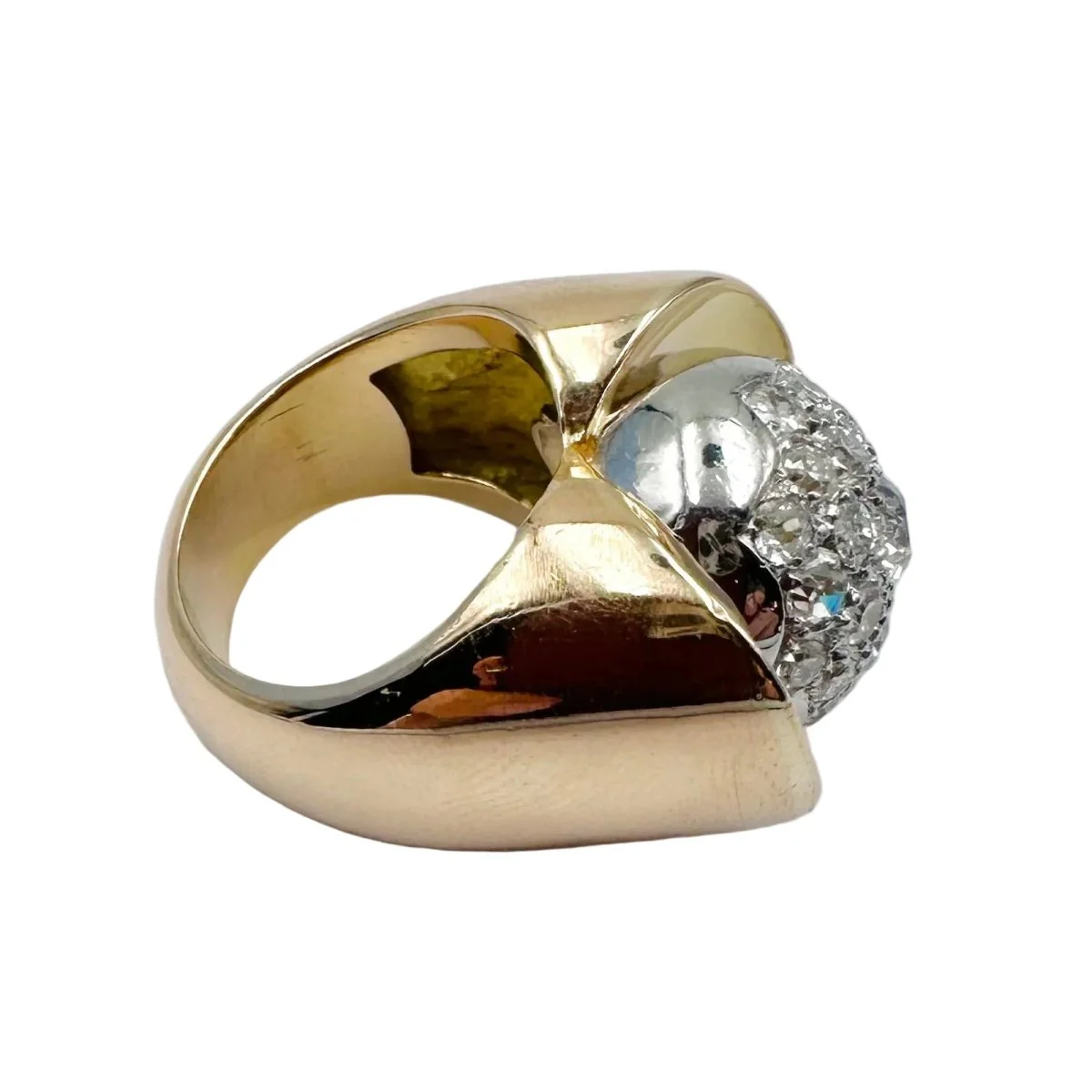 Bague Dôme en or jaune et diamants - Image 6