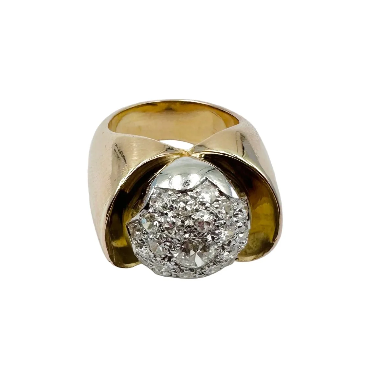 Bague Dôme en or jaune et diamants - Image 7
