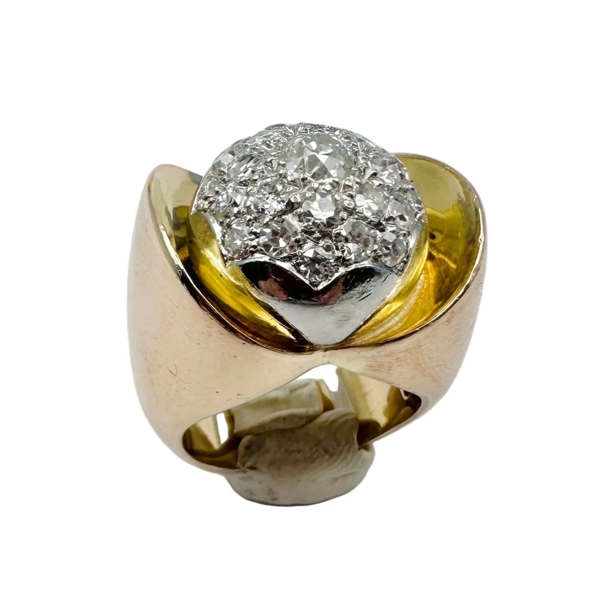 Bague Dôme en or jaune et diamants - Image 8