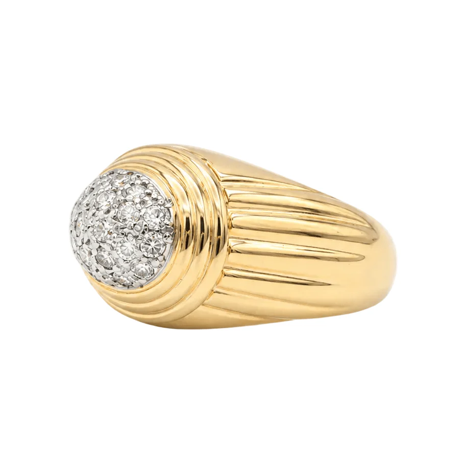 Bague Dôme en or jaune et diamants - Image 3