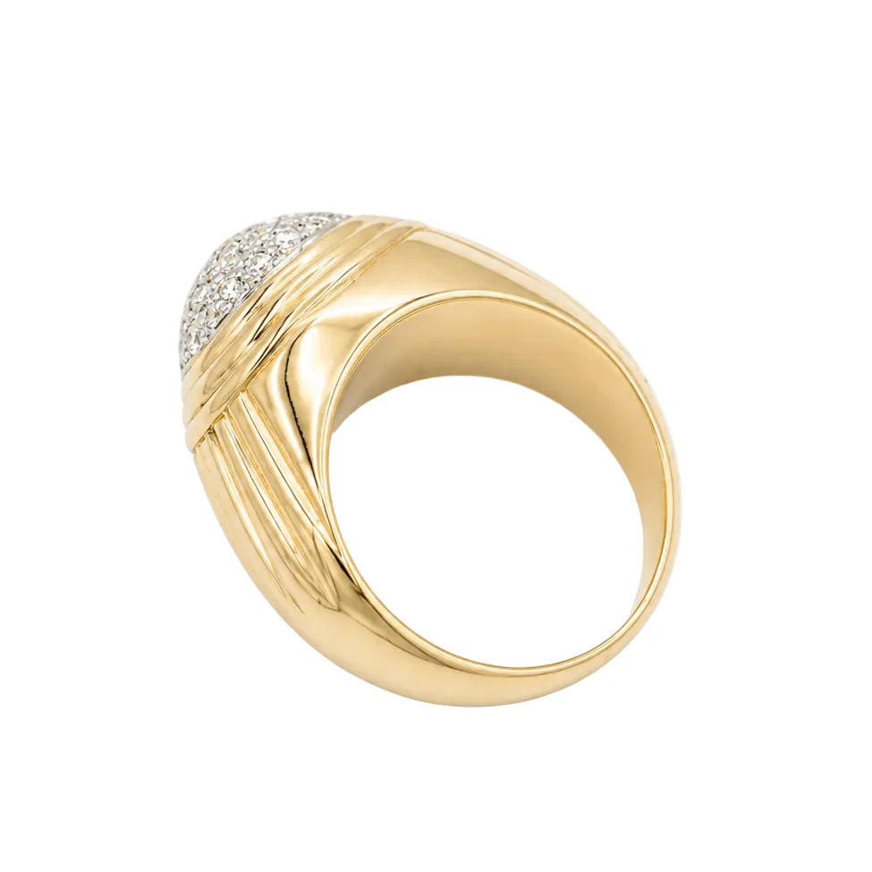 Bague Dôme en or jaune et diamants - Image 4