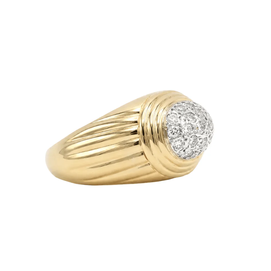 Bague Dôme en or jaune et diamants - Image 6