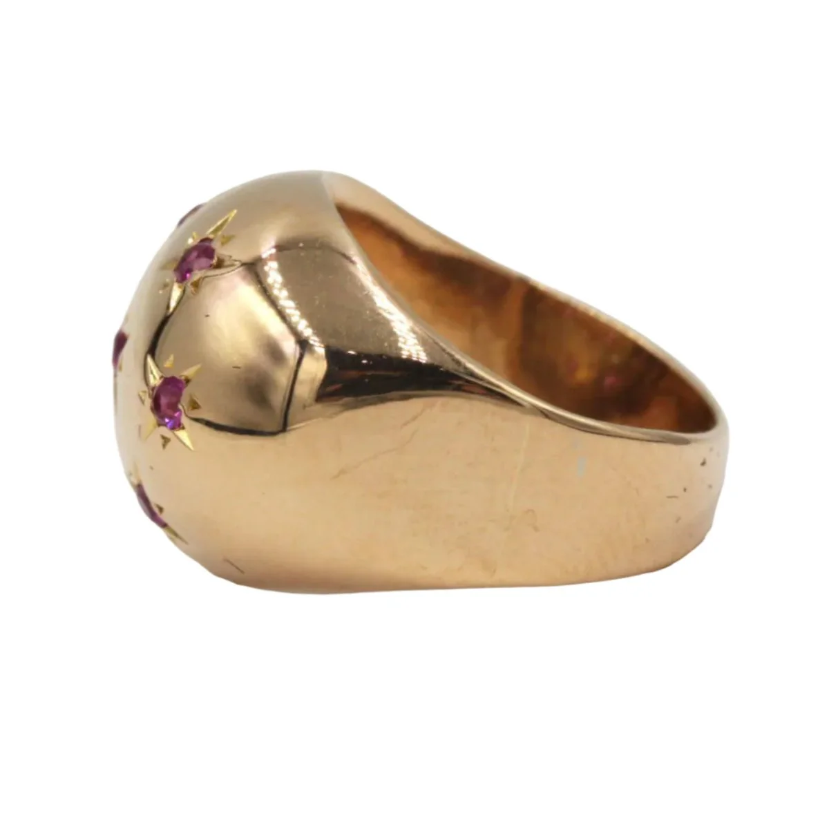 Bague Dôme en or jaune et rubis - Image 3