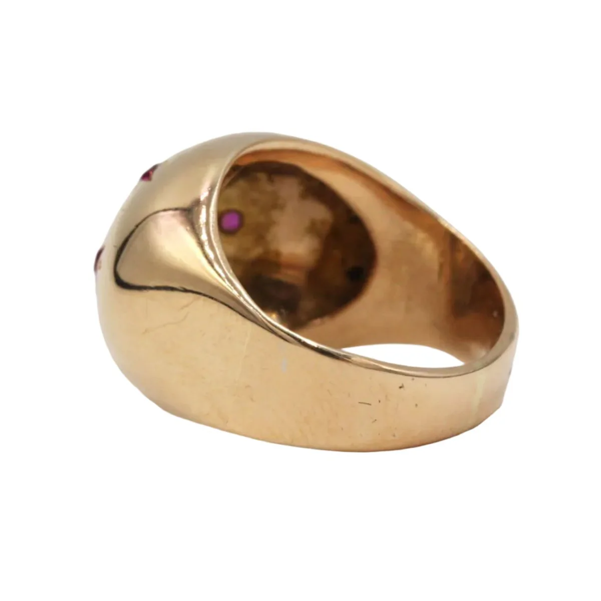 Bague Dôme en or jaune et rubis - Image 4