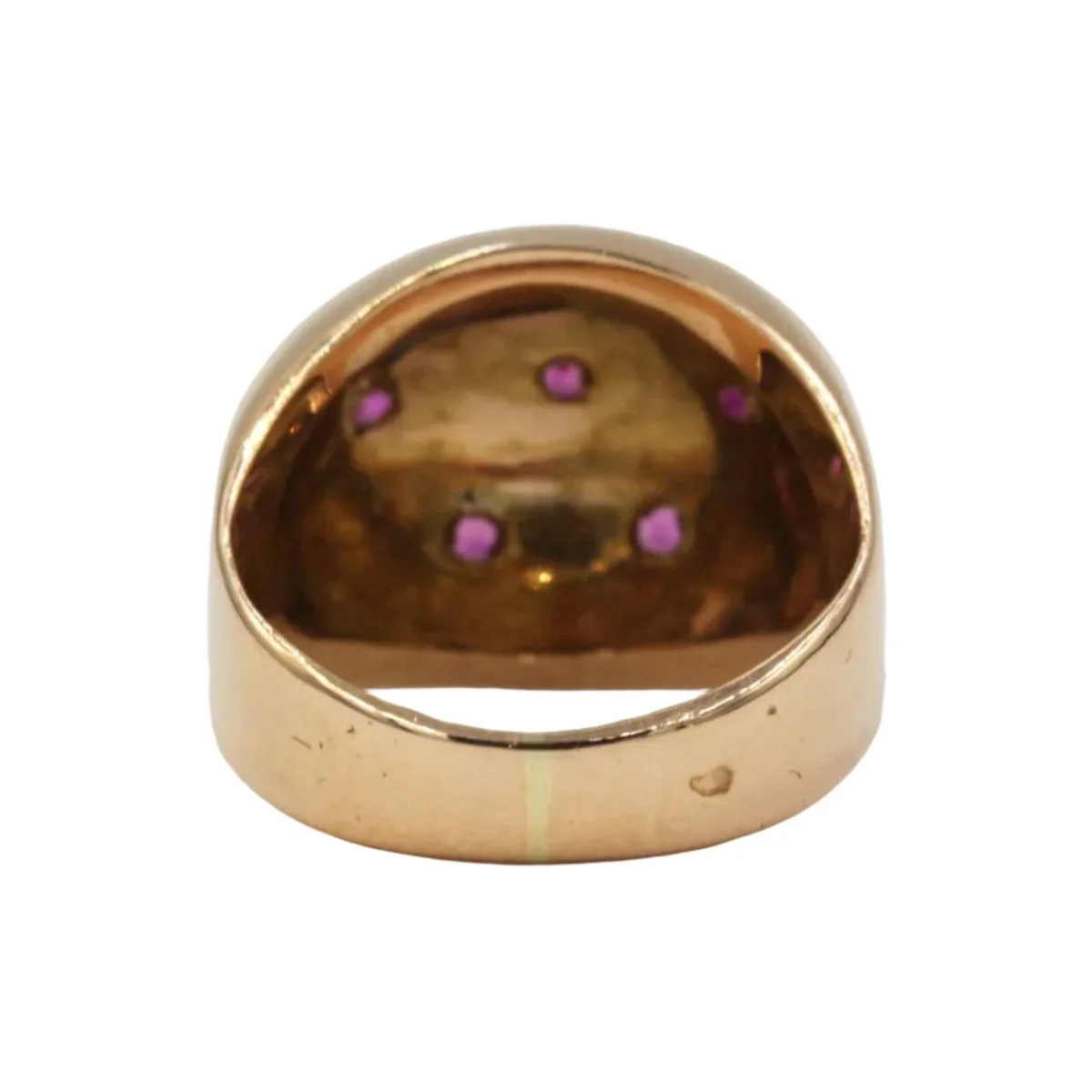 Bague Dôme en or jaune et rubis - Image 5