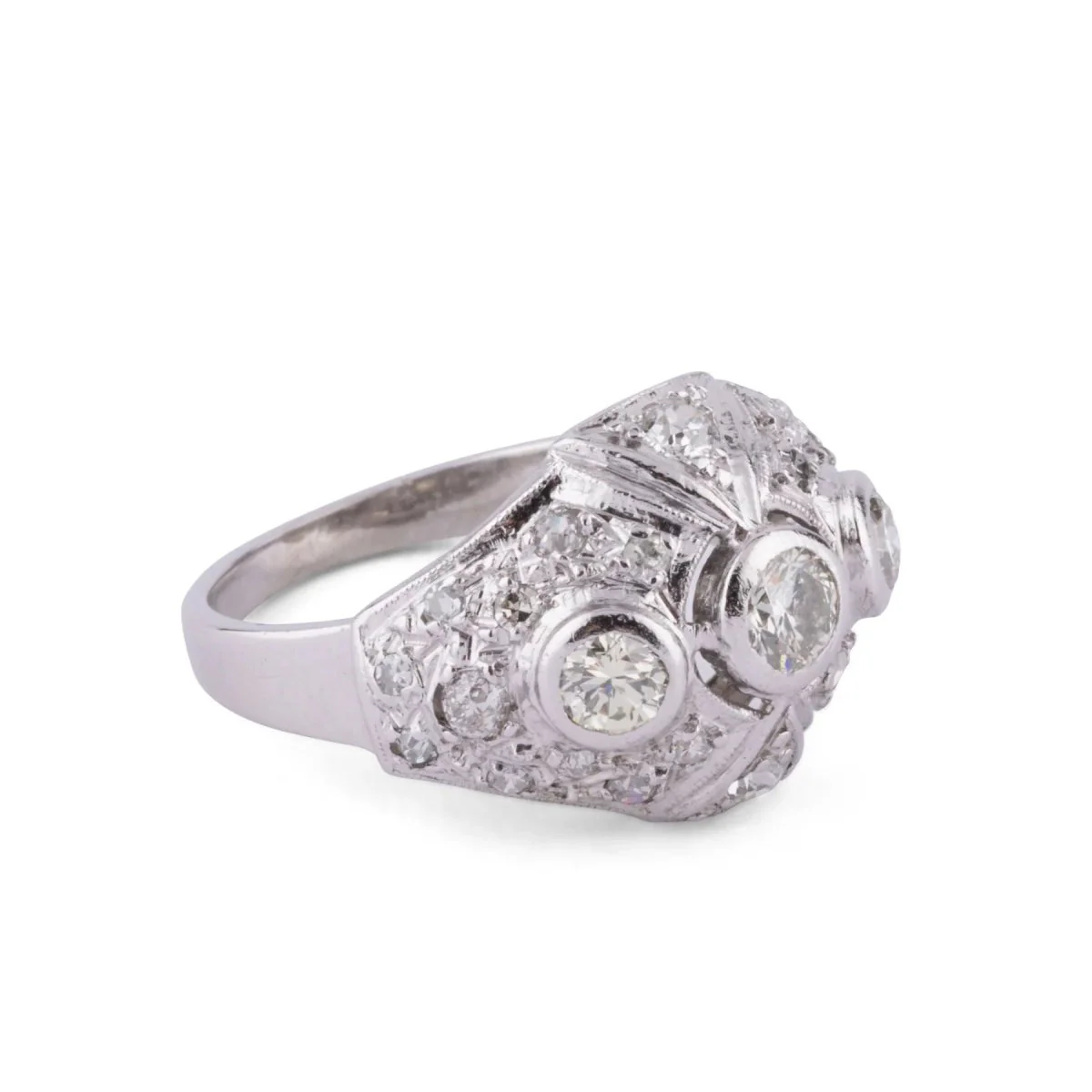 Bague dôme en platine - Image 5