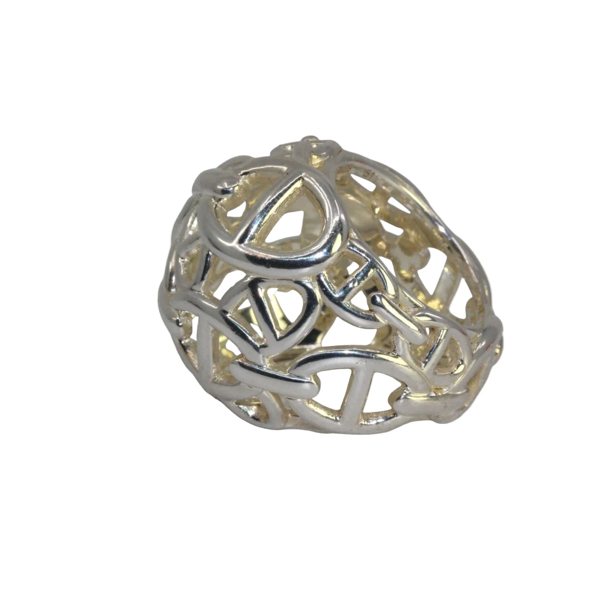 Bague Dôme HERMÈS "Chaîne d'Ancre Enchainée" en argent - Image 5