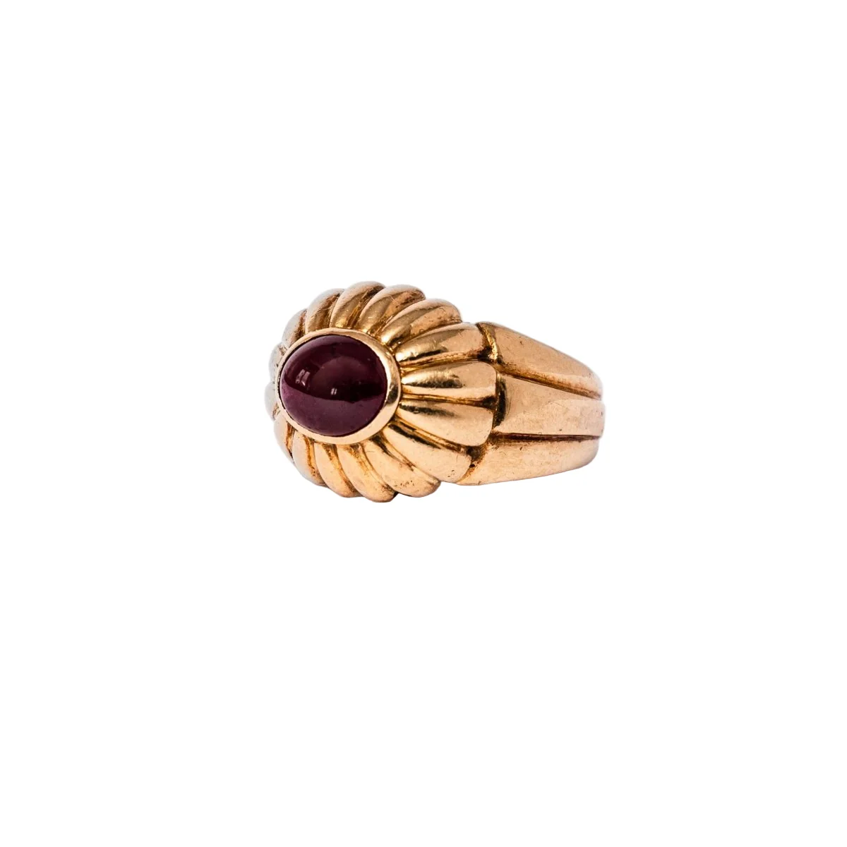Bague Dôme en or jaune et grenat - Image 3