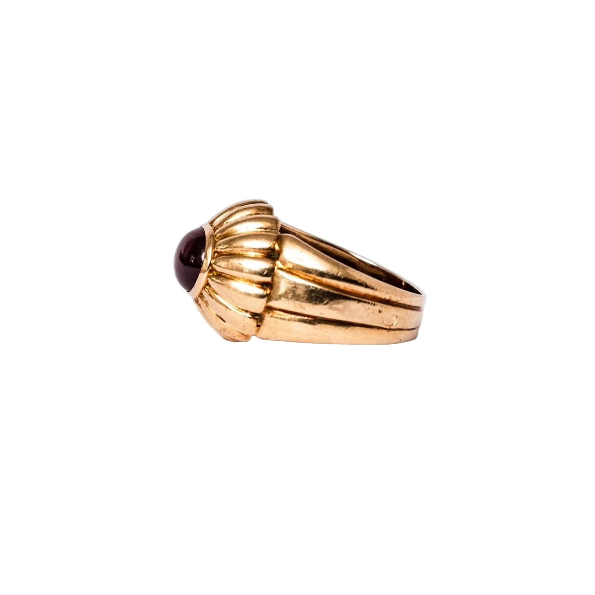 Bague Dôme en or jaune et grenat - Image 4