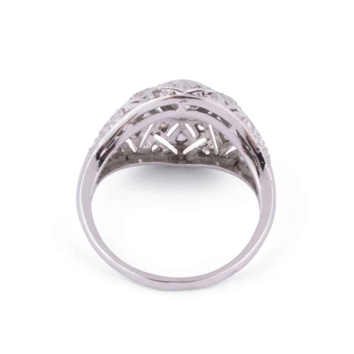 Bague dôme en platine et diamant - Image 3