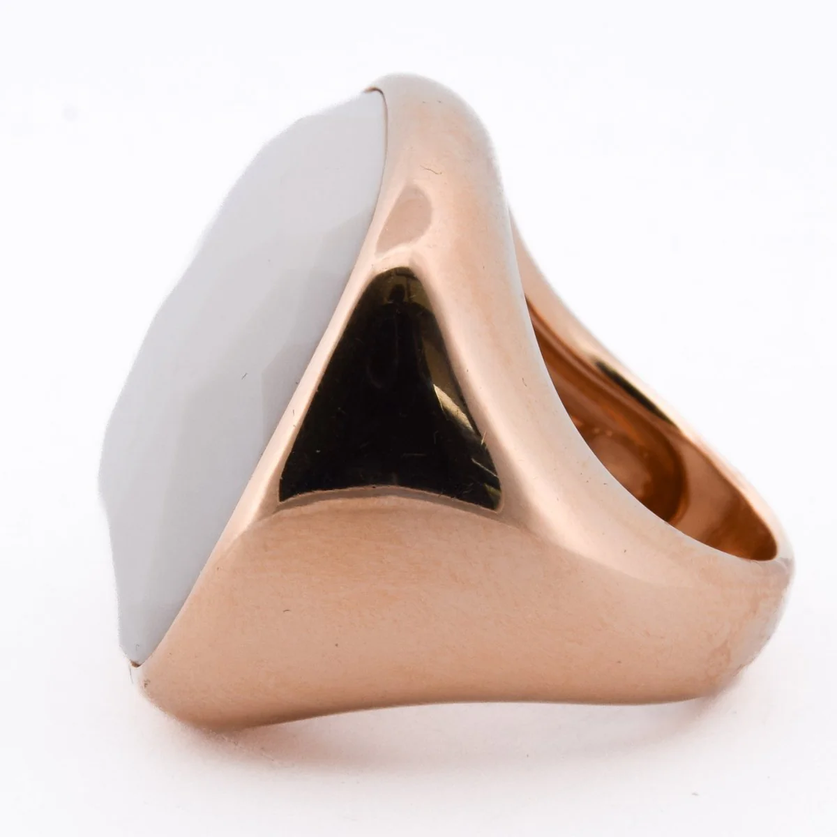 Bague Dôme POMELLATO "Victoria" en or rose et cacholong - Image 4