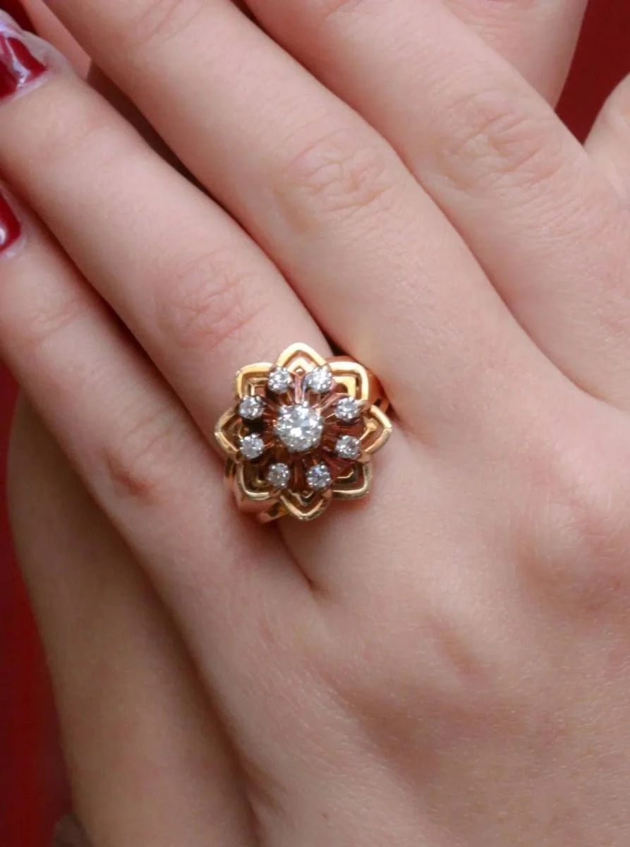 Bague dome vintage diamants - Image 2