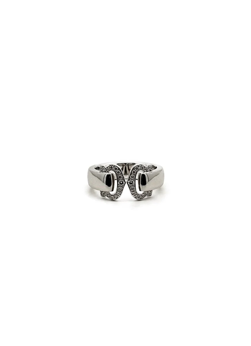 Bague CARTIER "Double C" en or blanc et diamants
