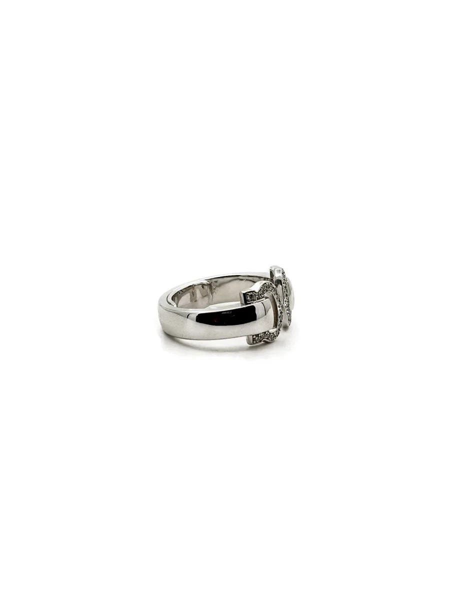Bague CARTIER "Double C" en or blanc et diamants - Image 3