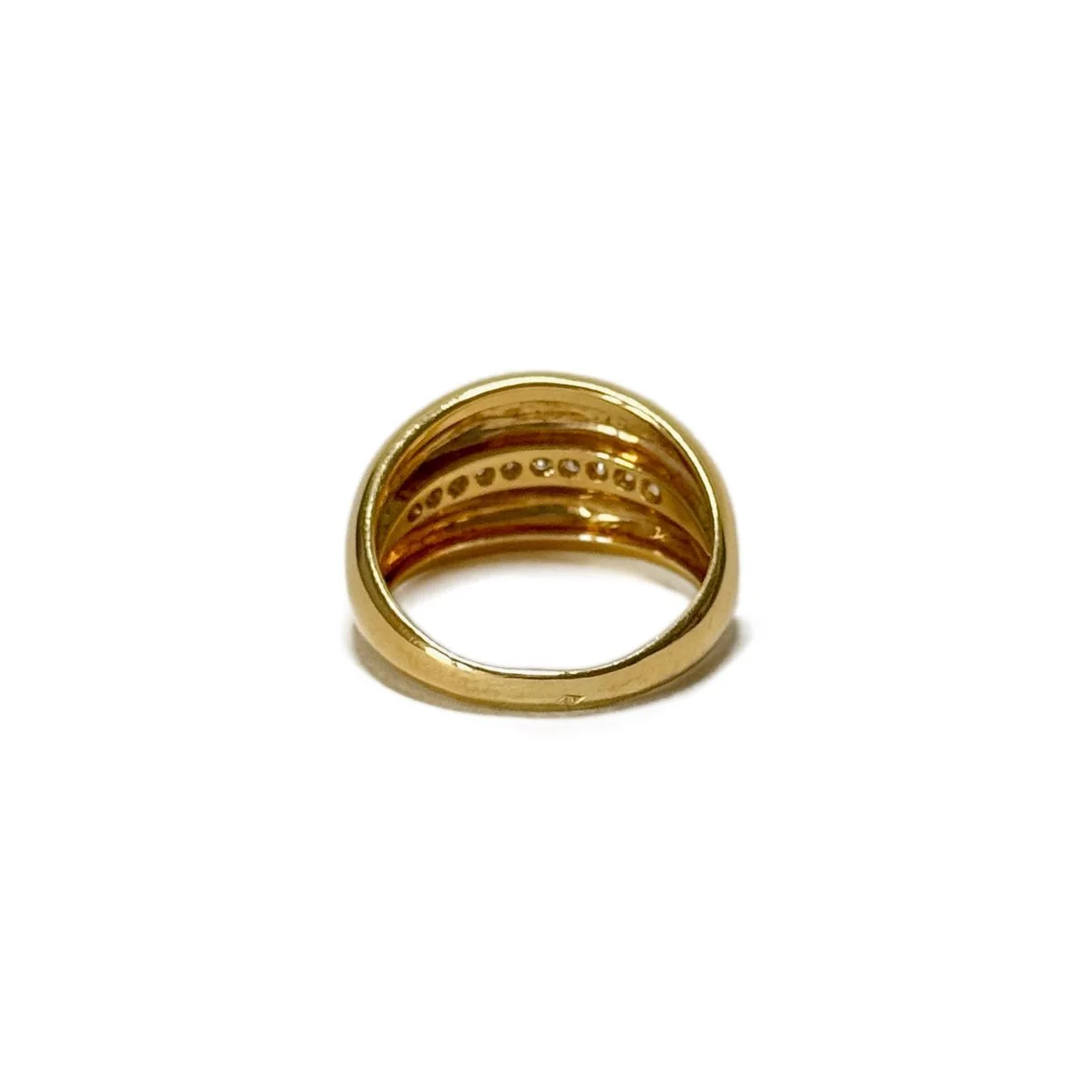 Bague double jonc en or jaune et diamant - Image 5