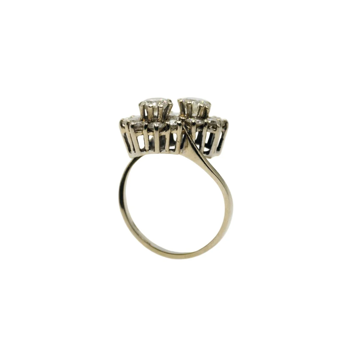 Bague double Marguerites en or blanc et diamants - Image 9