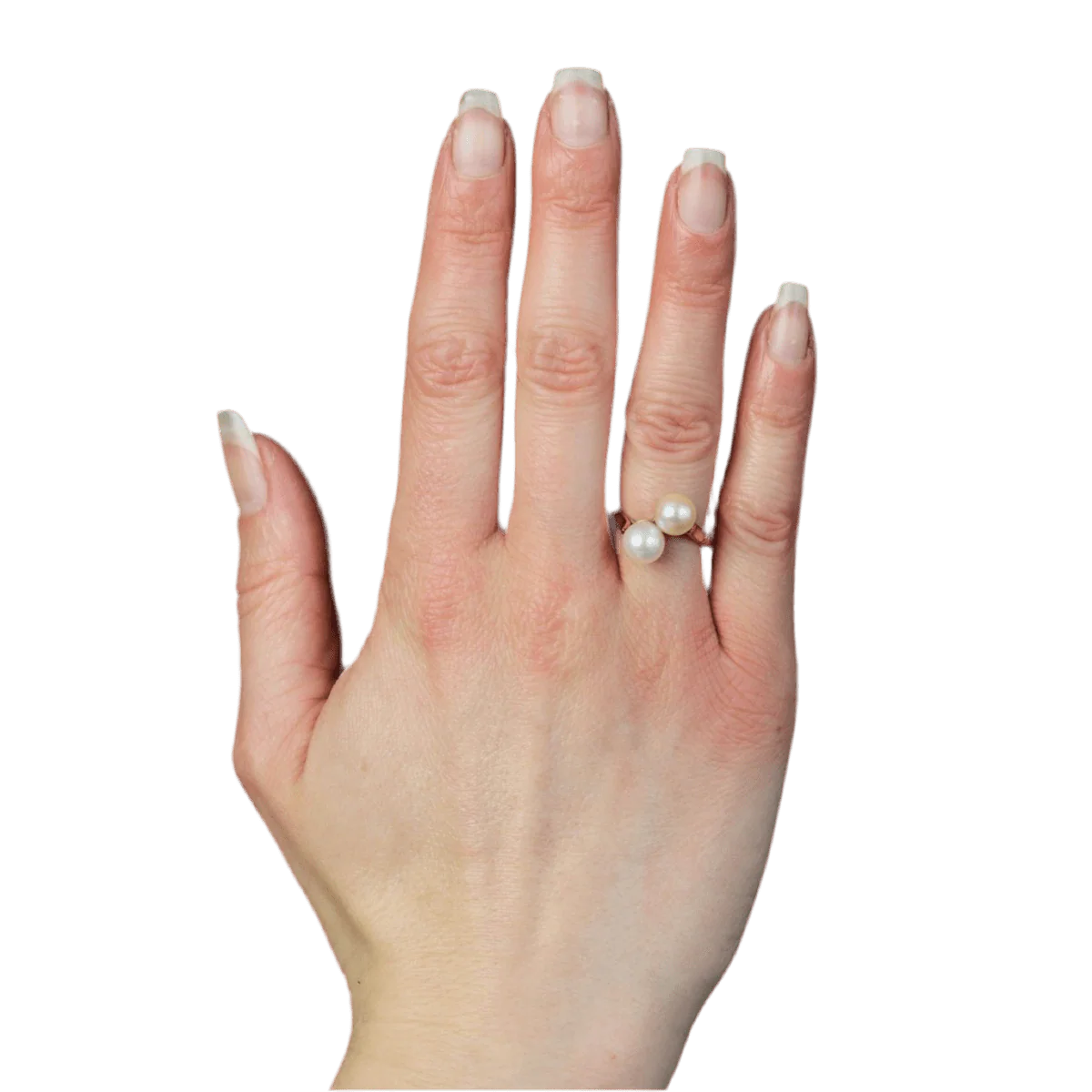 Bague Toi & Moi en or jaune et perles - Image 2