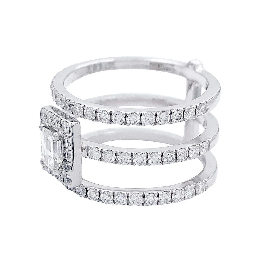Bague Edouard Nahum, "Trilogie Emeraude", diamants, or blanc - Image 3