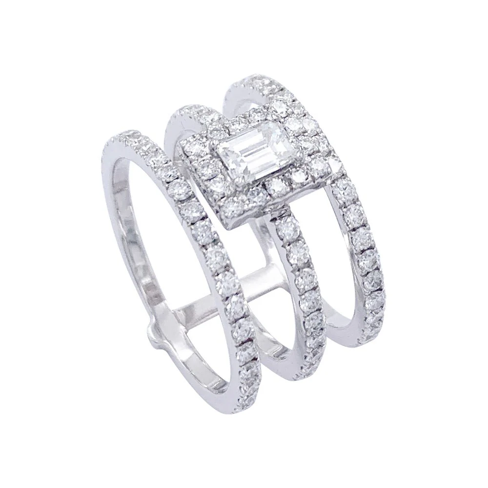 Bague Edouard Nahum, "Trilogie Emeraude", diamants, or blanc - Image 4