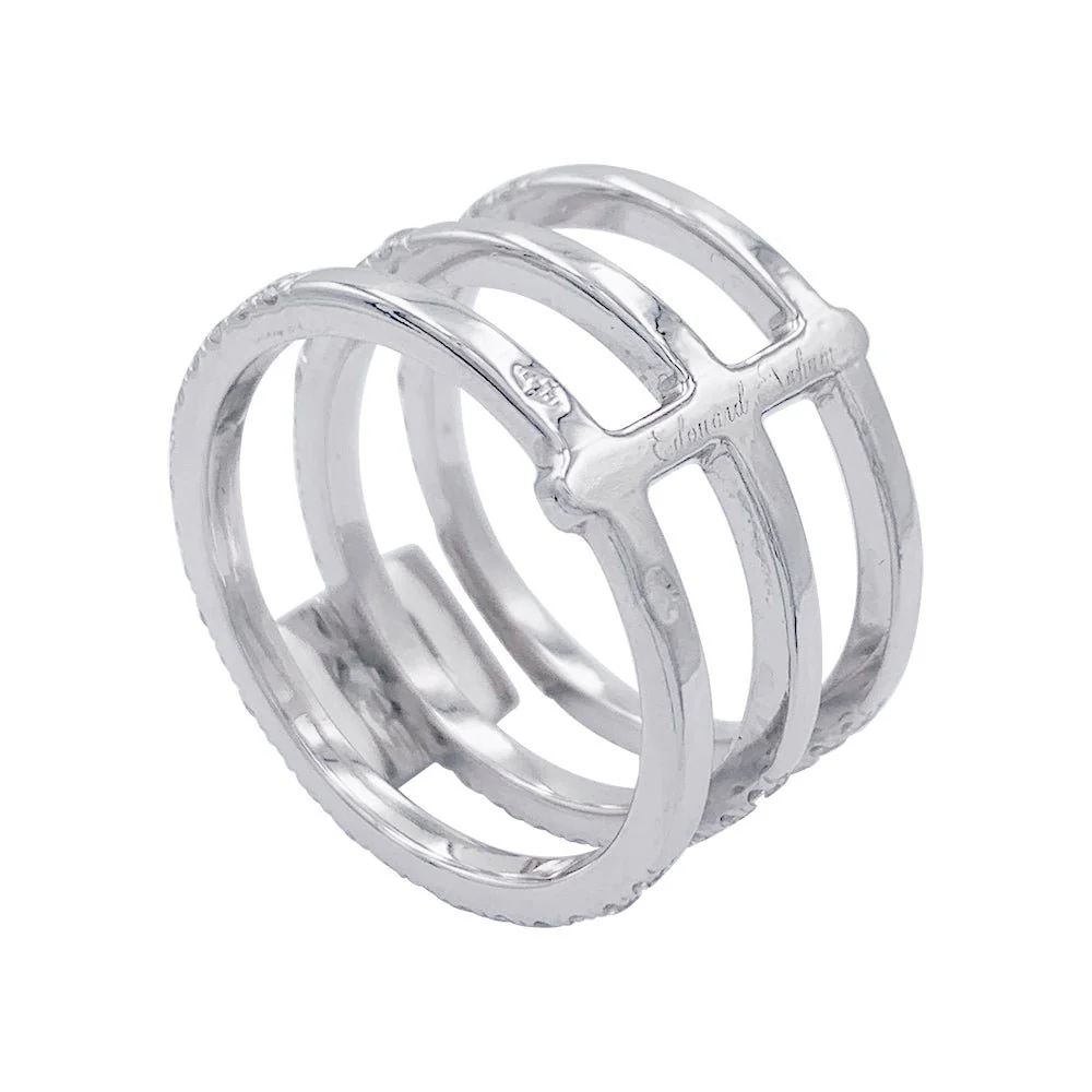 Bague Edouard Nahum, "Trilogie Emeraude", diamants, or blanc - Image 7