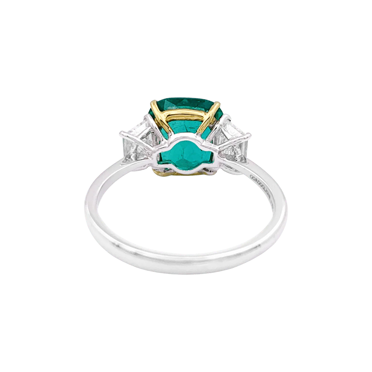 Bague en or blanc, or jaune, émeraude et diamants - Image 4